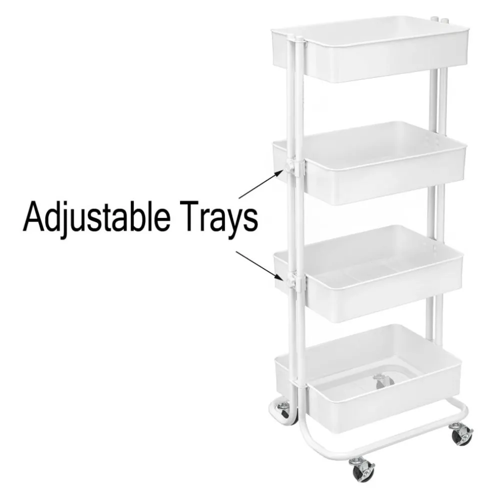 White Lexington 4-Tier Rolling Cart by Simply Tidy™