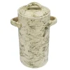 12" White Marble Ceramic Container by Ashland