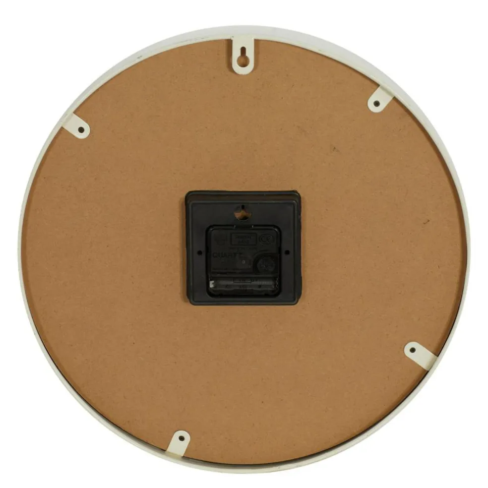 White Metal Farmhouse Wall Clock, 14" x 14" x 3"