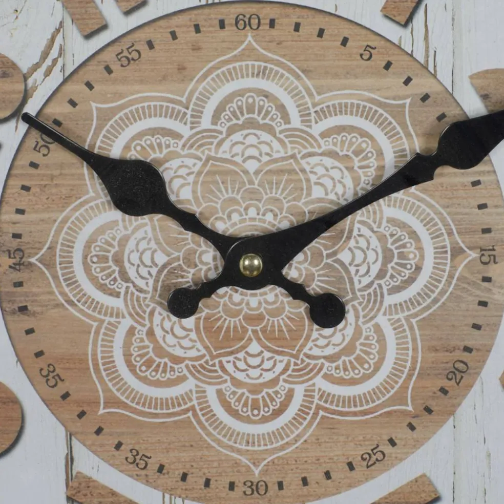 White Metal Farmhouse Wall Clock, 14" x 14" x 3"