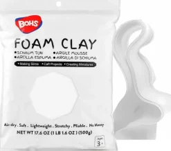 White Modeling Foam Clay Lite – 500g / 1.1 lbs Soft & Squishy Air-Dry Foam Clay for Fake Bake, Cosplay, Flower Mirrors, Slime & DIY Crafts