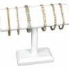 White Oval T-Bar Bangle Bracelet Watch Display Stand