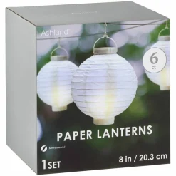 8" White Paper Lantern Set by Ashland®