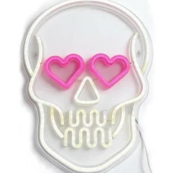 15.75" White & Pink Skull USB Lighted Neon Sign by Ashland®