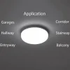 White Plastic 6 in Round LED Ceiling Light Fixture for Entryway, Office, Outdoor, 6500K Daylight, 2000lm 20W