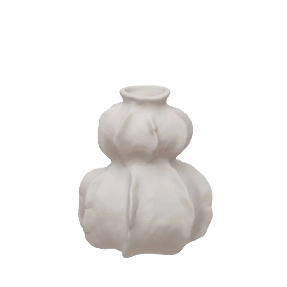 5.5" White Pumpkin Stack Ceramic Vase by Ashland®