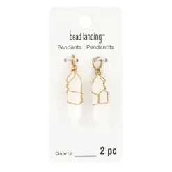 White Quartz Prism Pendants, 2ct. by Bead Landing™