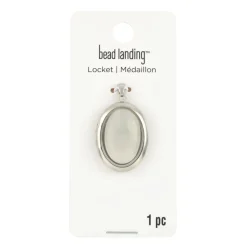 White & Rhodium Oval Locket by Bead Landing™