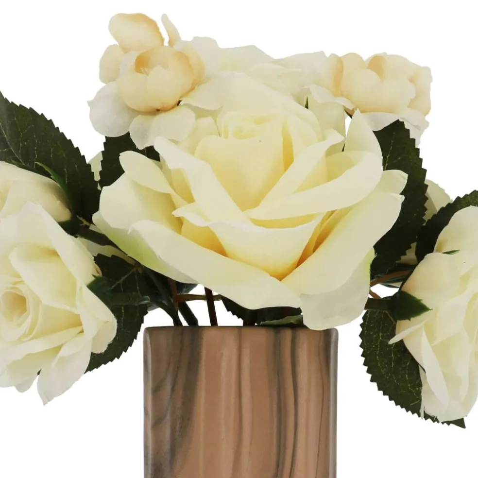10" White Rose Ceramic Vase Tabletop Décor by Ashland®