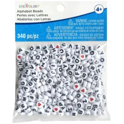 White Round Alphabet Beads by Creatologyâ„¢