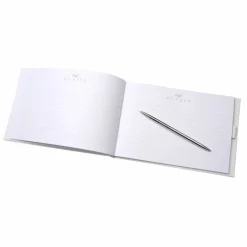 White & Silver Guest Book & Pen Set by Celebrate It™