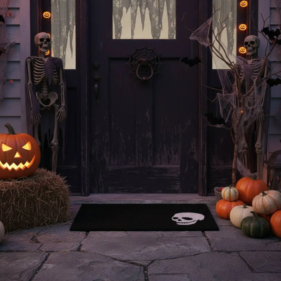 White Skull Doormat