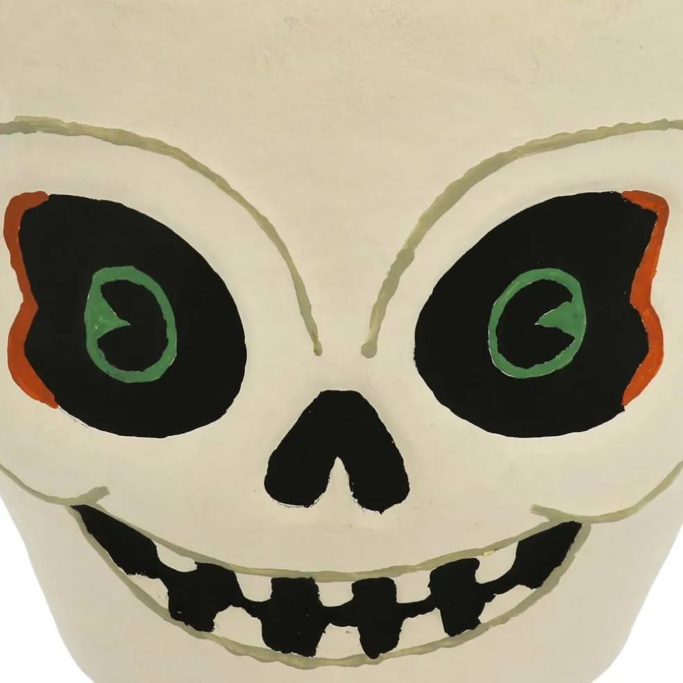 8.5" White Skull Paper Mache Candy Bowl by Ashland®