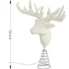 13" White Stag Head Lighted Tree Topper by Ashland®