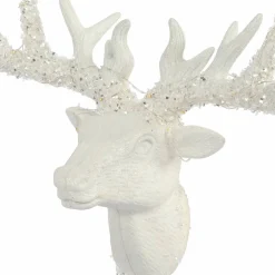 13" White Stag Head Lighted Tree Topper by Ashland®