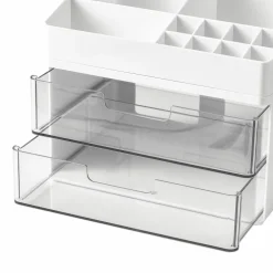 White Storage Organizer with Clear Drawers by Simply Tidy®
