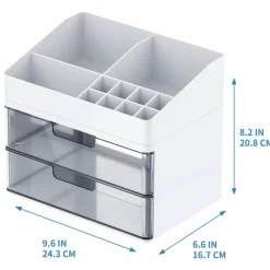 White Storage Organizer with Clear Drawers by Simply Tidy®