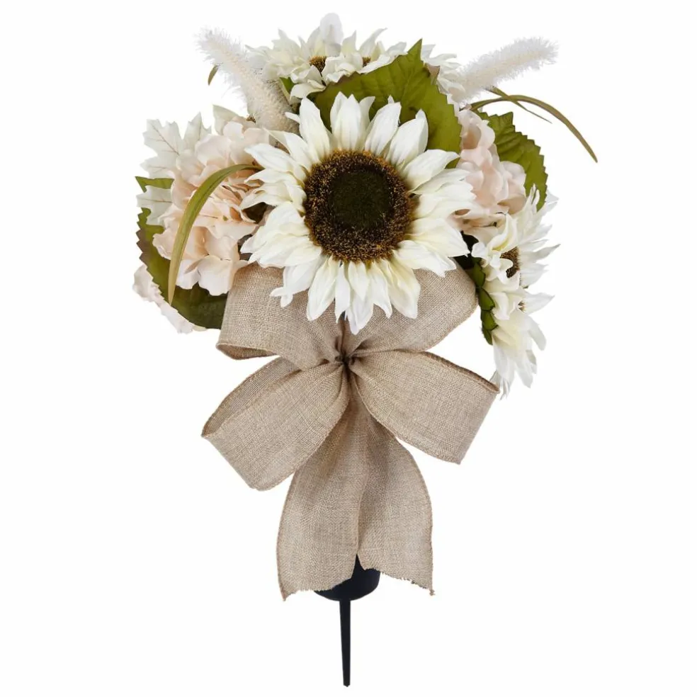 White Sunflower & Cream Hydrangea Mix Remembrance Cone by Ashland®
