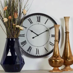 White Traditional Metal Wall Clock