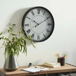 White Traditional Metal Wall Clock