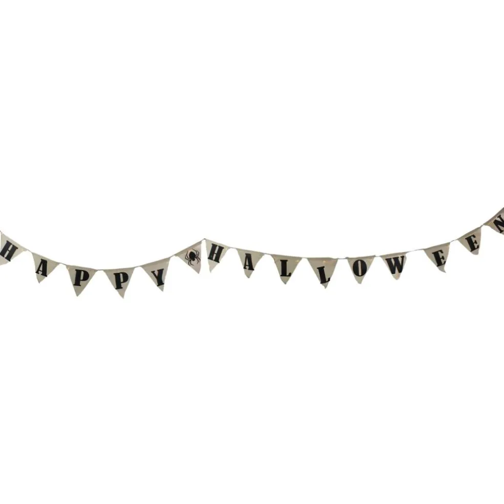 19" White Triangle LED Happy Halloween Banner