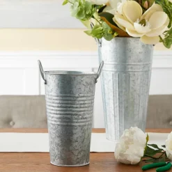 10" Whitewashed Galvanized French Bucket by Ashland®