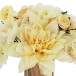 10" White & Yellow Flower Ceramic Vase Tabletop Décor by Ashland®