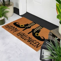 Wicked Witch Shoes "Happy Halloween" Coir Doormat, 18" x 30"