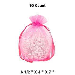 Wide Round Flat Bottom Organza Bags 6 1/2 '' X 4 '' X 7 '' for Jewelry