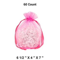 Wide Round Flat Bottom Organza Bags 6 1/2 '' X 4 '' X 7 '' for Jewelry