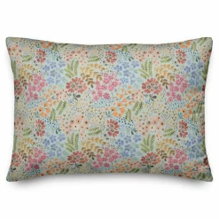 Wild Flower Floral Lumbar Throw Pillow