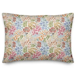 Wild Flower Floral Lumbar Throw Pillow