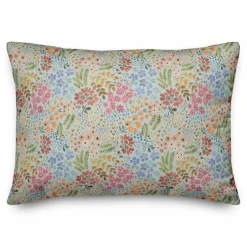 Wild Flower Floral Lumbar Throw Pillow