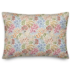 Wild Flower Floral Lumbar Throw Pillow