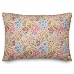 Wild Flower Floral Lumbar Throw Pillow