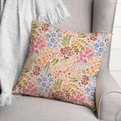 Wild Flower Floral Square Throw Pillow