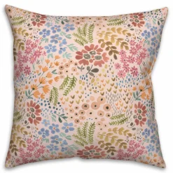 Wild Flower Floral Square Throw Pillow