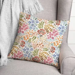 Wild Flower Floral Square Throw Pillow