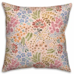 Wild Flower Floral Square Throw Pillow