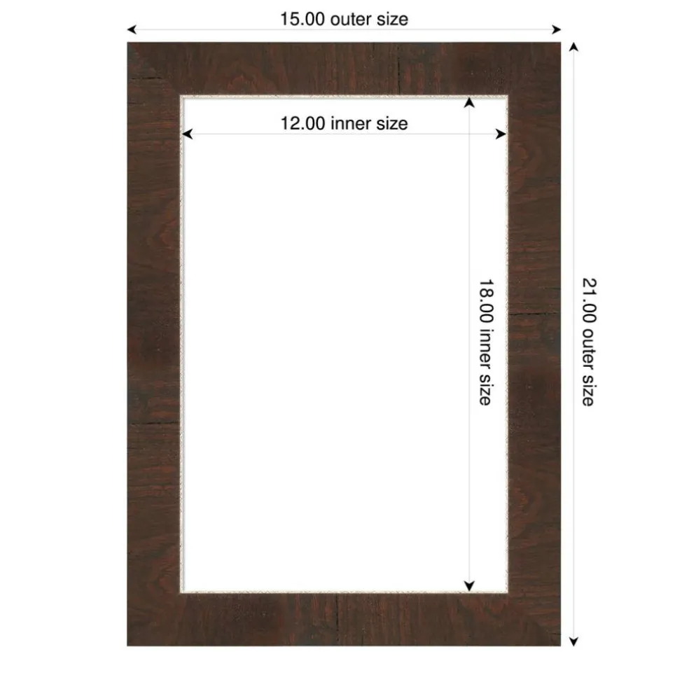 Wildwood Brown Narrow Framed Dry Erase Magnetic Board