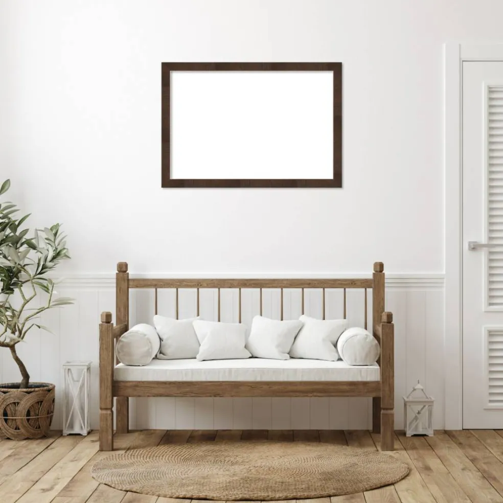 Wildwood Brown Narrow Framed Dry Erase Magnetic Board