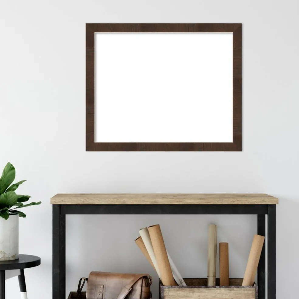 Wildwood Brown Narrow Framed Dry Erase Magnetic Board