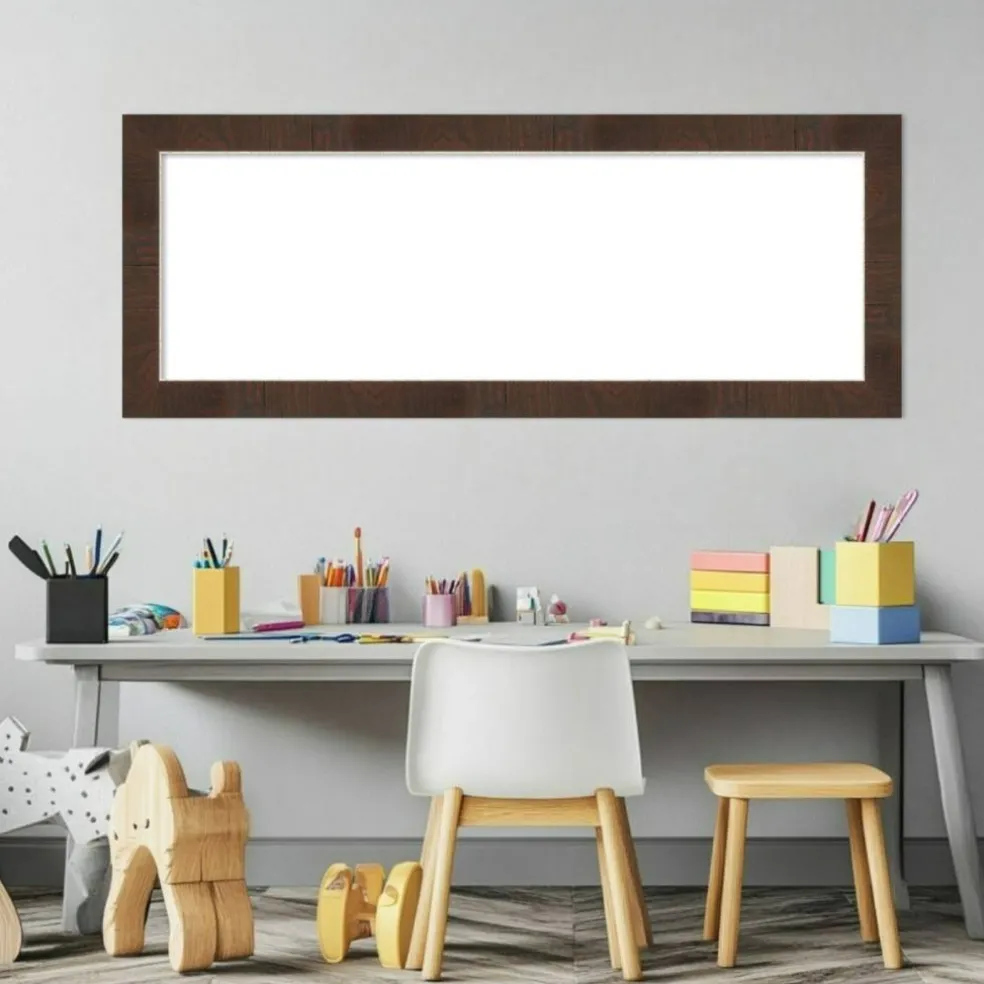 Wildwood Brown Narrow Framed Dry Erase Magnetic Board