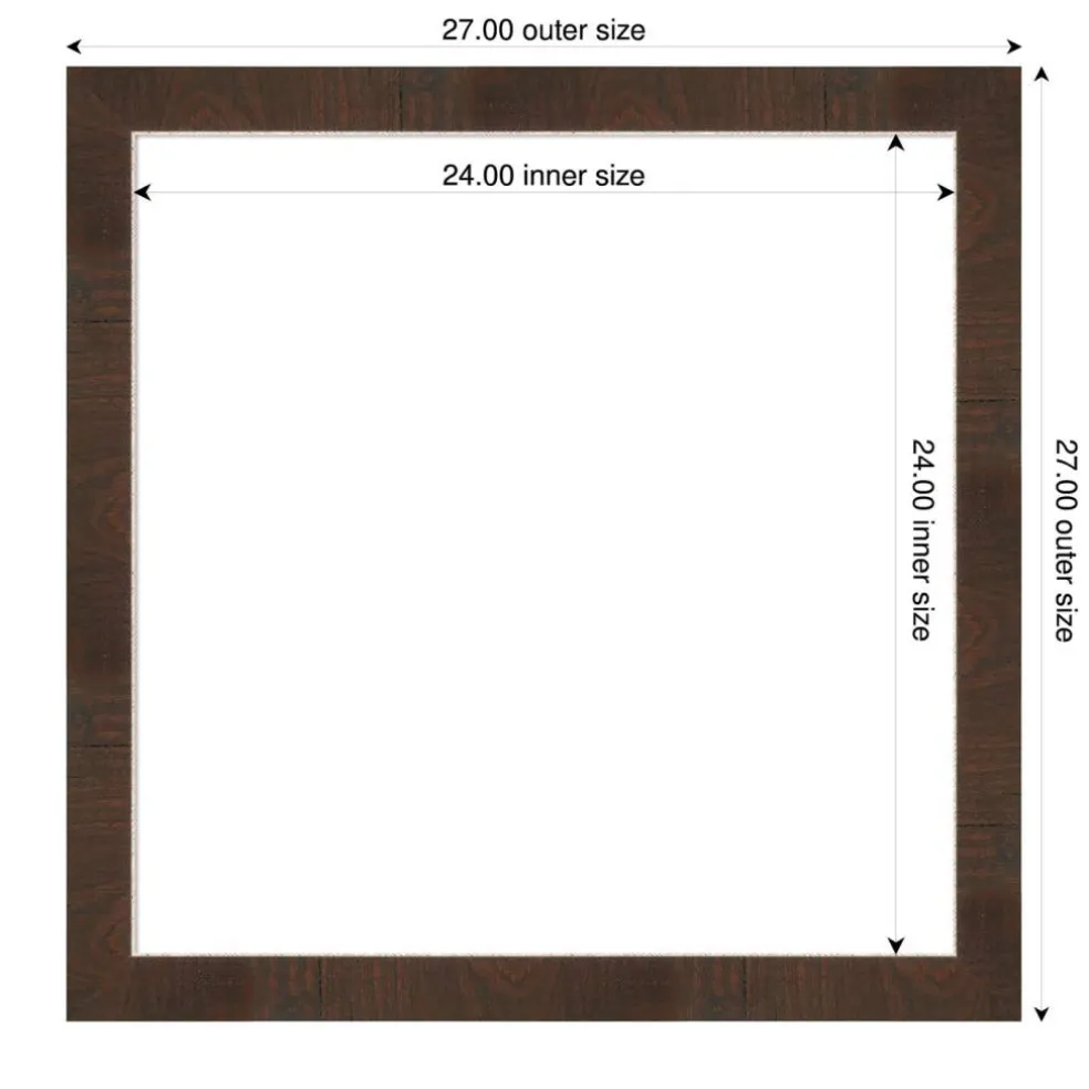 Wildwood Brown Narrow Framed Dry Erase Magnetic Board