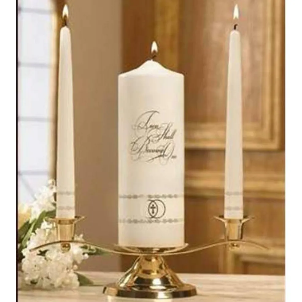 Will & Baumer Candle Wedding Unity Set Two Shall Become One Gold
