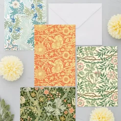 William Morris Greeting Cards with Envelopes, 24 Pack, Vintage Floral Stationery, Blank Note Cards for Wedding, Birthday, Baby Shower, Thank You, 4 x 6 Inches