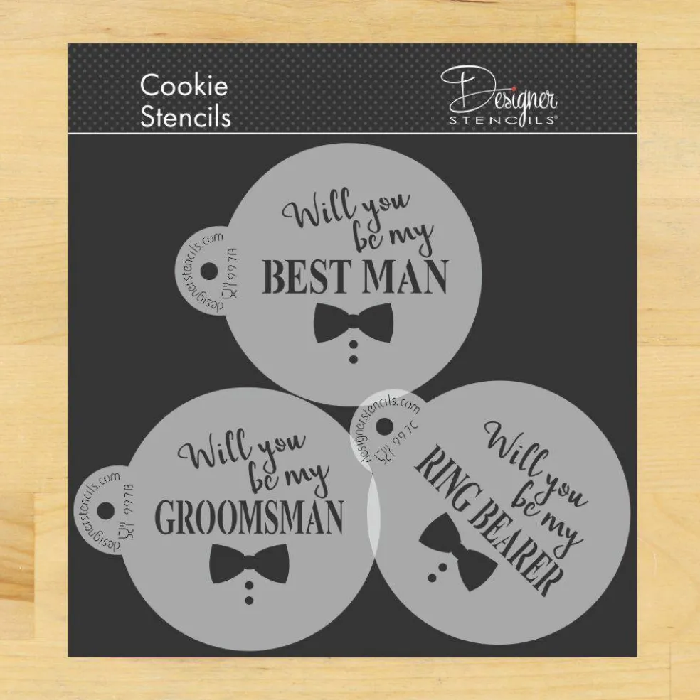 Will You Be My Groomsmen? Cookie Stencil Set | C997 by Designer Stencils |