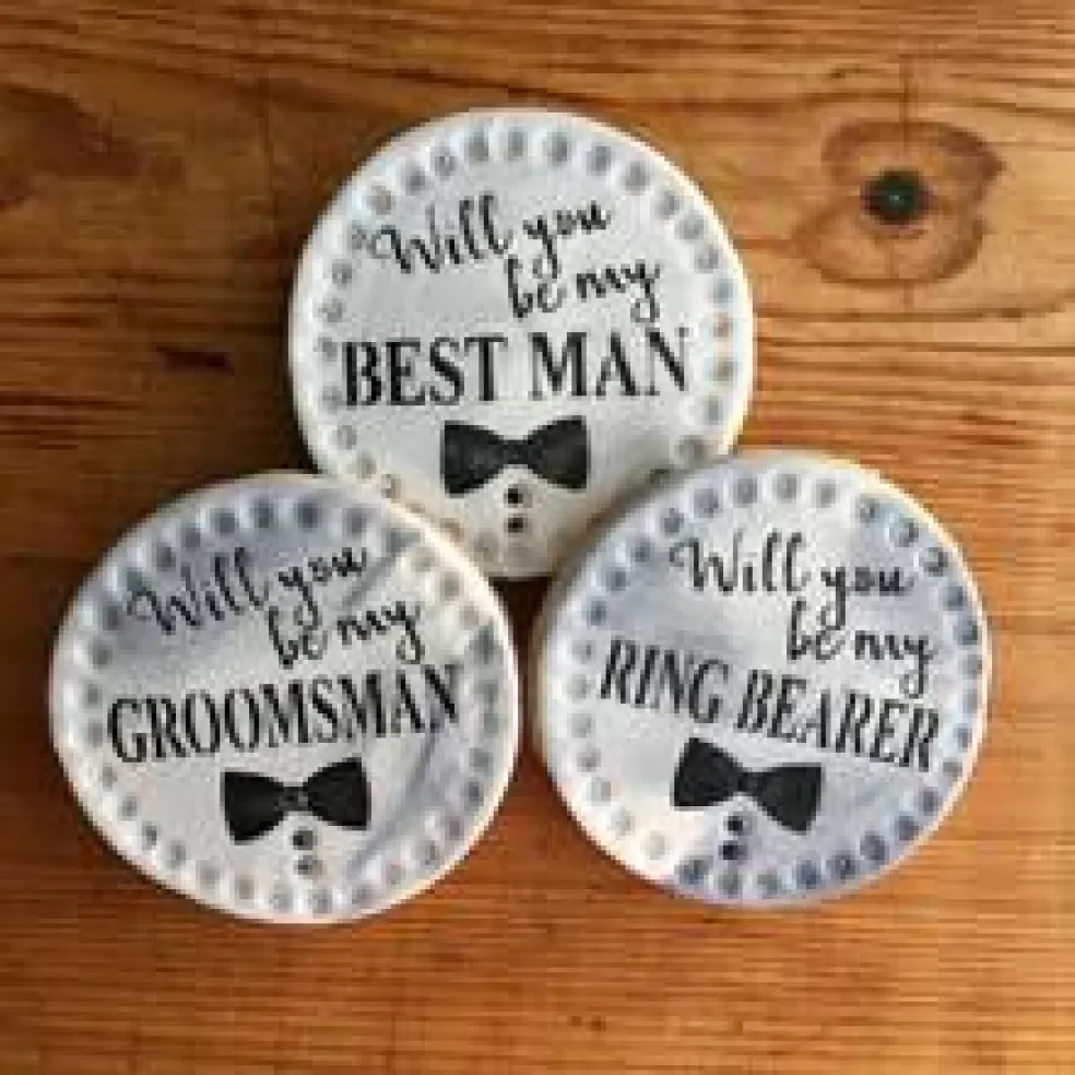 Will You Be My Groomsmen? Cookie Stencil Set | C997 by Designer Stencils |