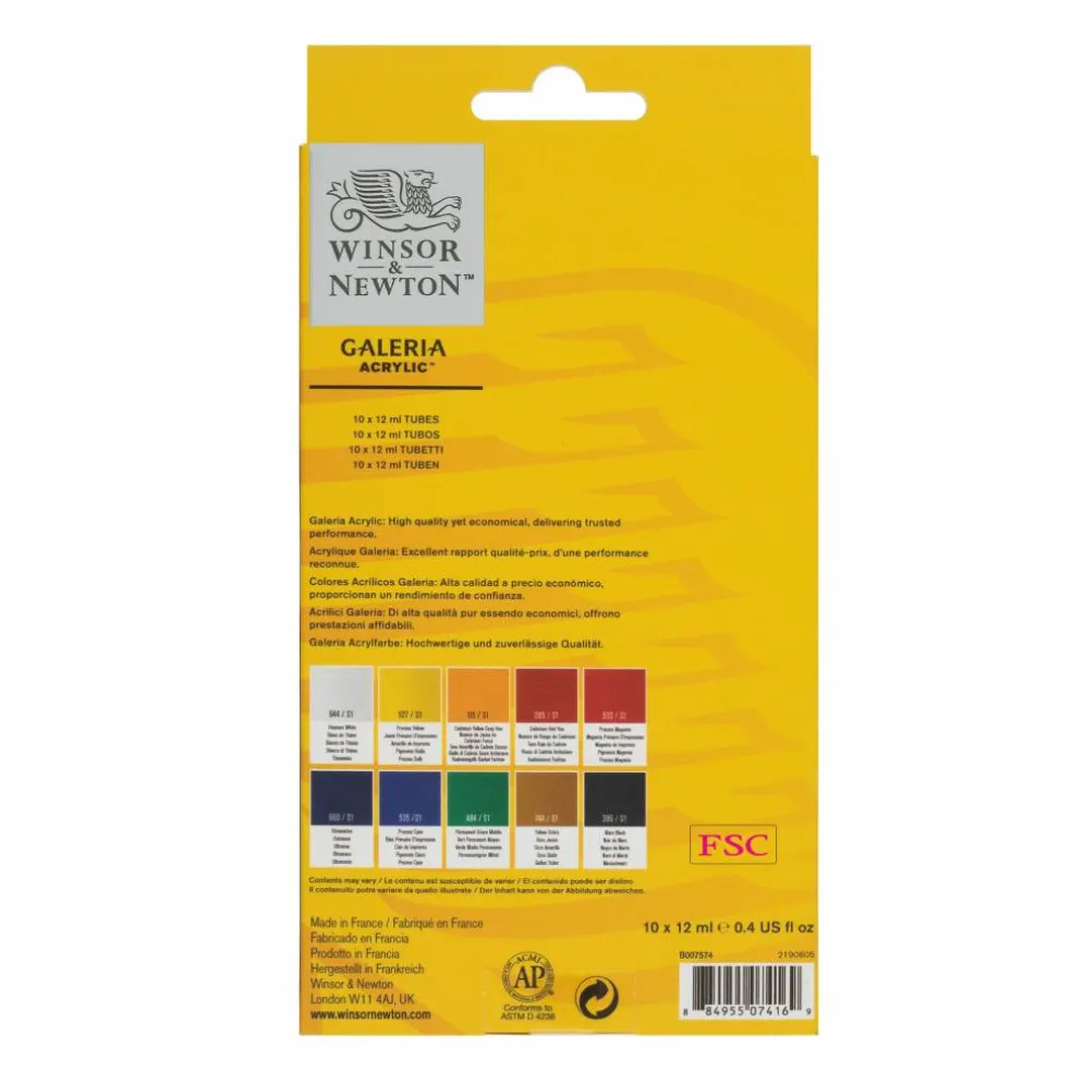 Winsor & Newton™ Galeria Acrylic™ 10 Color Paint Set