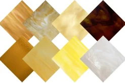 Wissmach 8 Sheet Amber Gradient Stained Glass Pack and Mosaic Glass